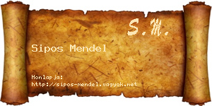 Sipos Mendel névjegykártya