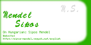 mendel sipos business card